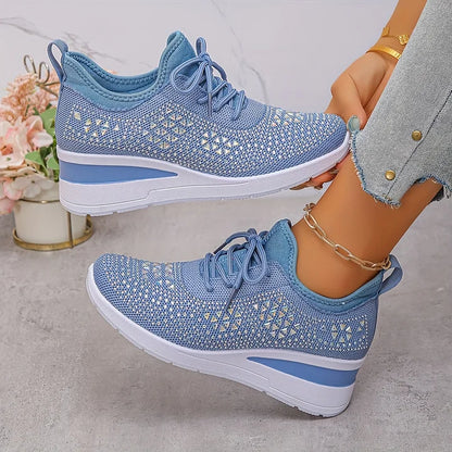 Starlight Lace | Womens Rhinestone Platform Sneakers