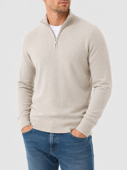 Merino Crest | Mens Quarter-Zip Wool Sweater