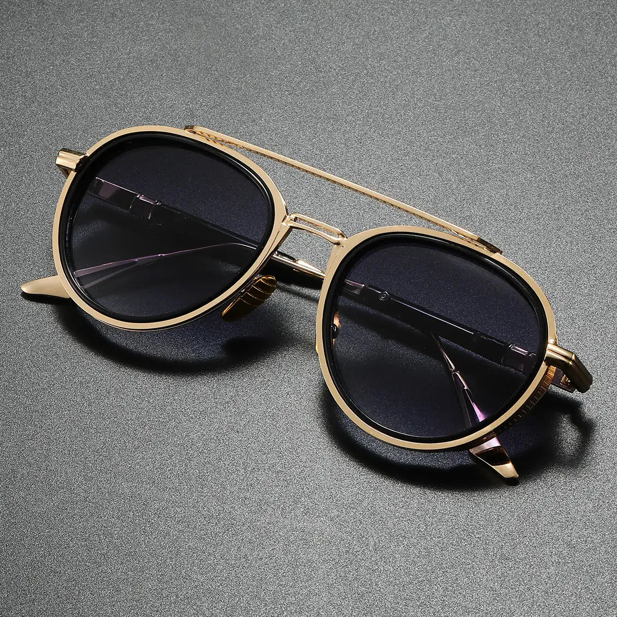 Aviaro Steampunk Double-Bridge Aviator Sunglasses 