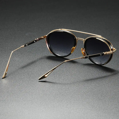 Aviaro Steampunk Double-Bridge Aviator Sunglasses 