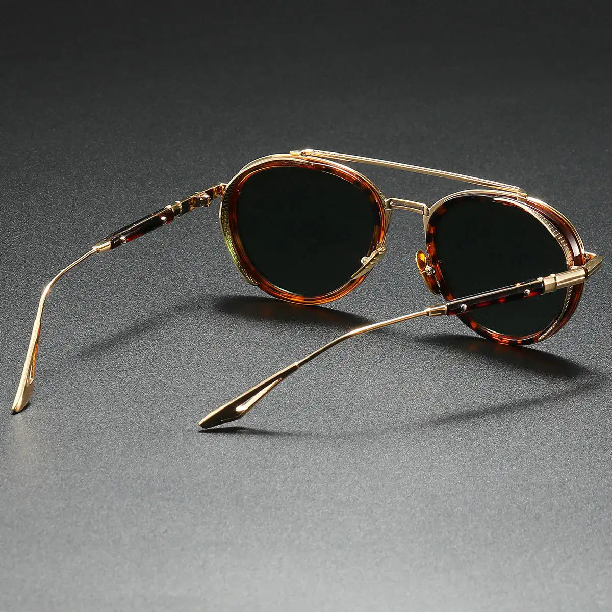 Aviaro Steampunk Double-Bridge Aviator Sunglasses 