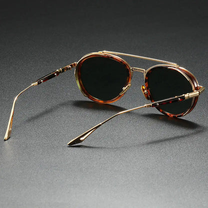 Aviaro Steampunk Double-Bridge Aviator Sunglasses 
