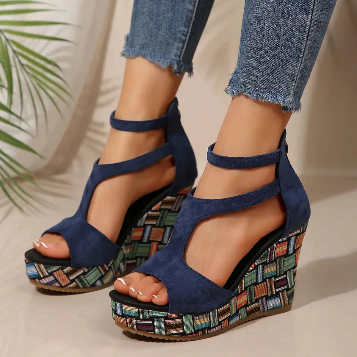 Marbella Platform Wedge Sandal Ocean Blue / 5.5