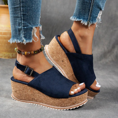 Positano Wedge Sandal Ocean Blue / 6