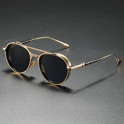 Aviaro Steampunk Double-Bridge Aviator Sunglasses