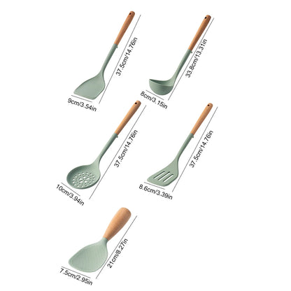 Verda Wooden & Silicone Cooking Utensil Set