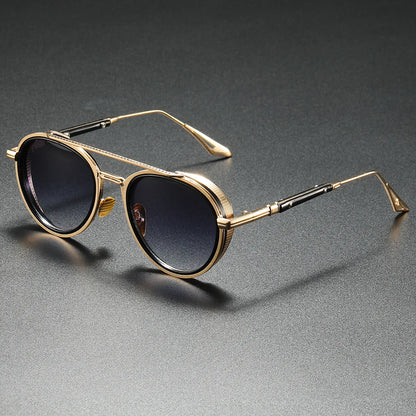 Aviaro Steampunk Double-Bridge Aviator Sunglasses