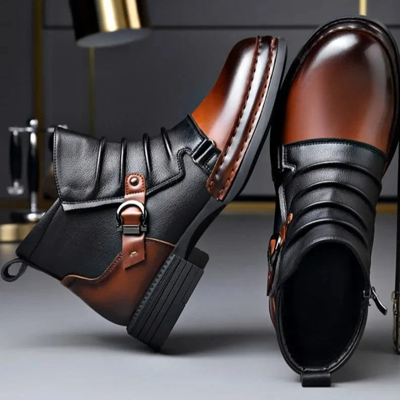 Forge Arc | Leather Buckle Ankle Boots