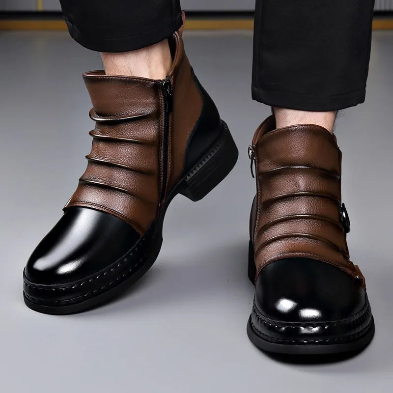 Forge Arc | Leather Buckle Ankle Boots