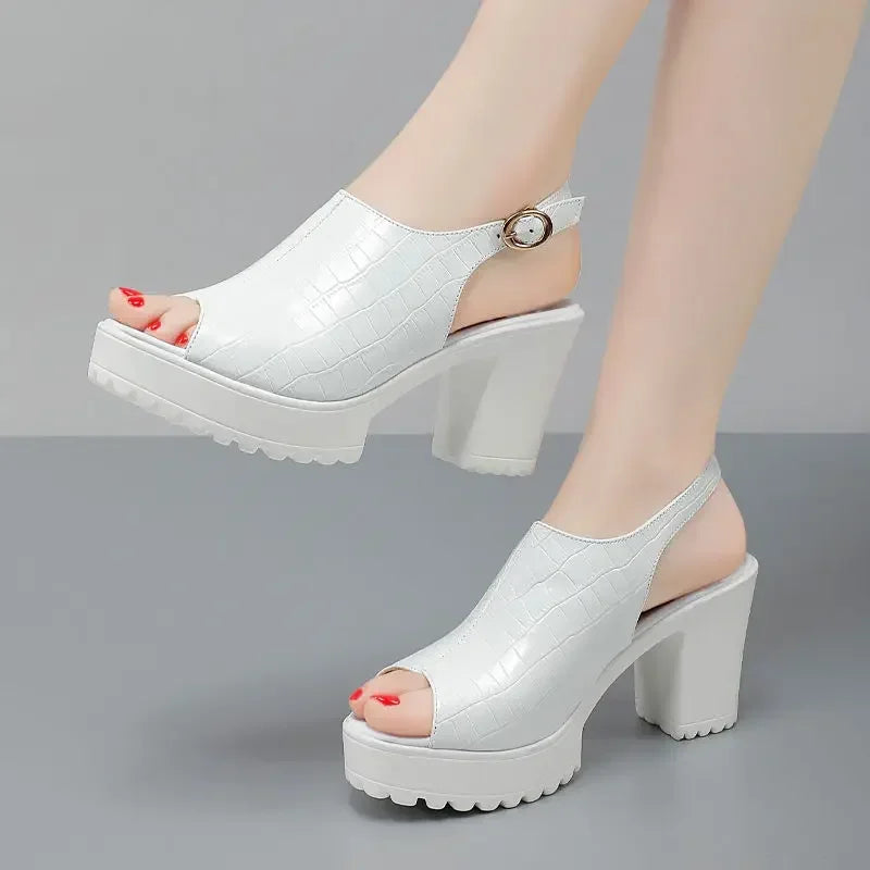 Crimson Platform Heels