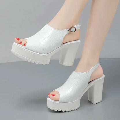 Crimson Platform Heels