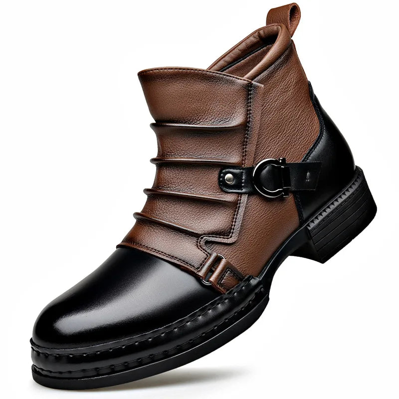 Forge Arc | Leather Buckle Ankle Boots