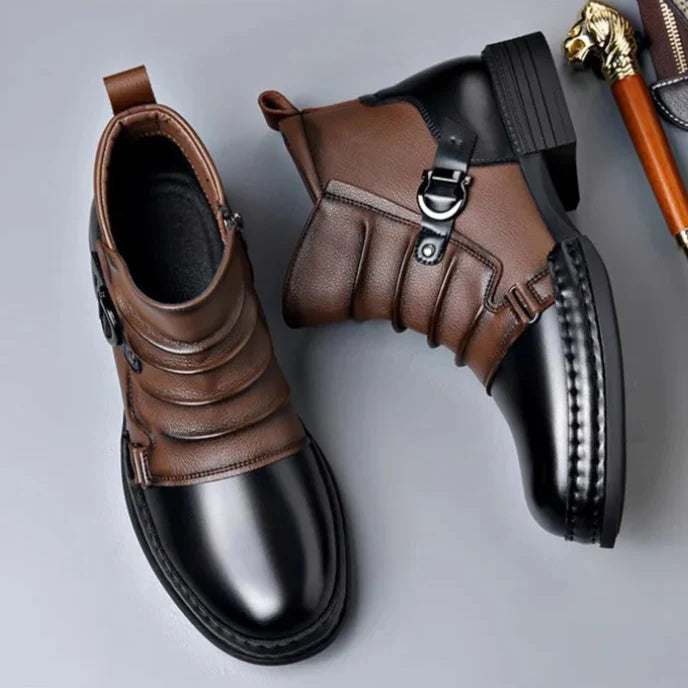 Forge Arc | Leather Buckle Ankle Boots