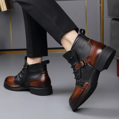 Forge Arc | Leather Buckle Ankle Boots