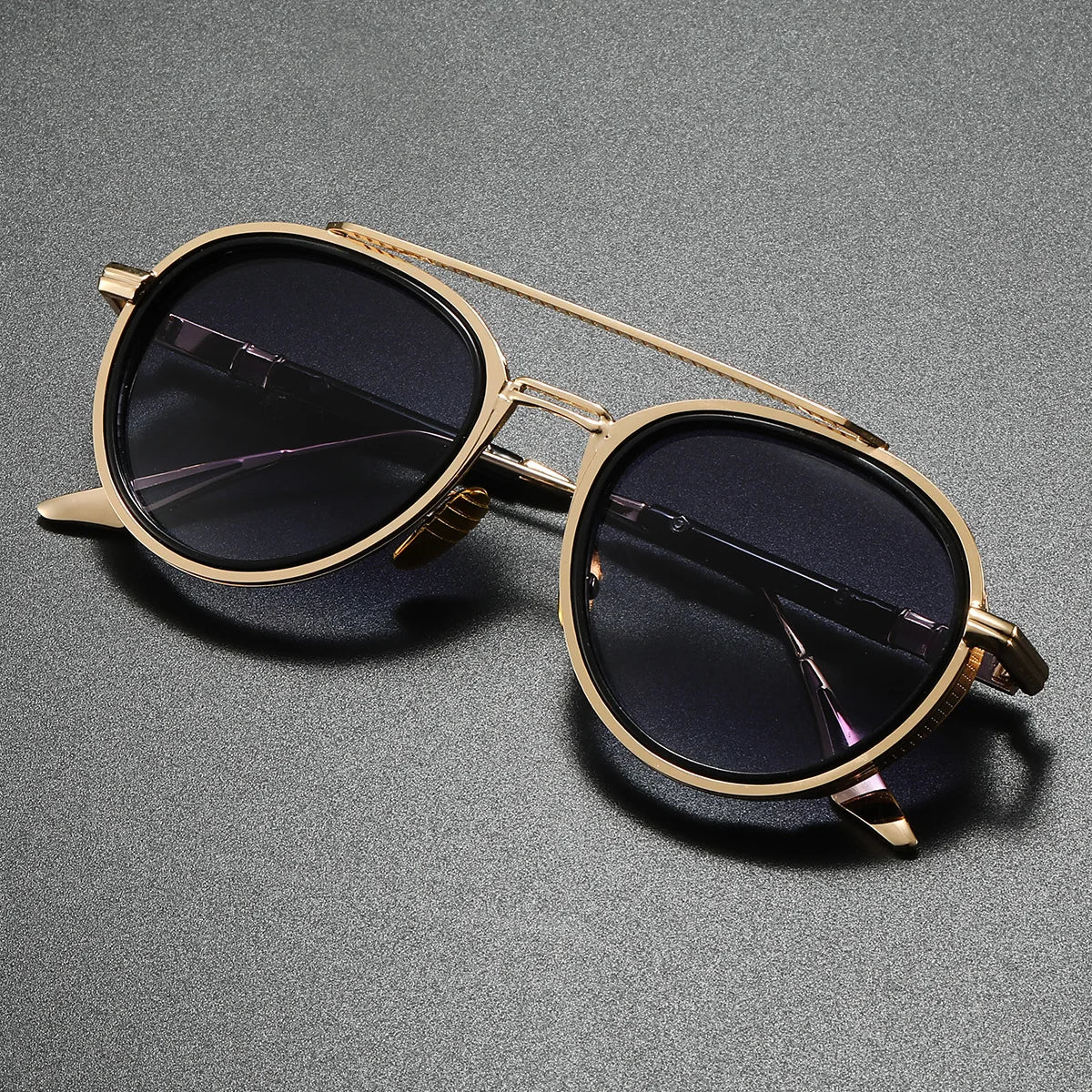 Aviaro Steampunk Double-Bridge Aviator Sunglasses