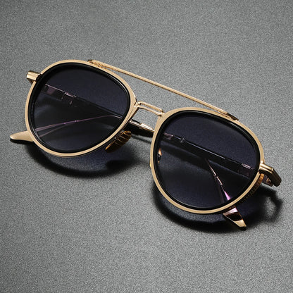 Aviaro Steampunk Double-Bridge Aviator Sunglasses