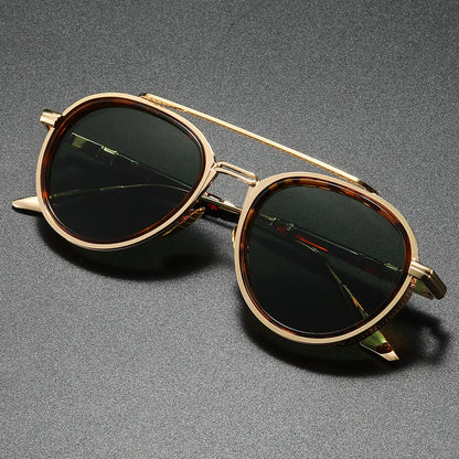 Aviaro Steampunk Double-Bridge Aviator Sunglasses