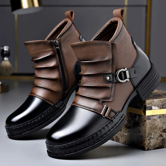 Forge Arc | Leather Buckle Ankle Boots