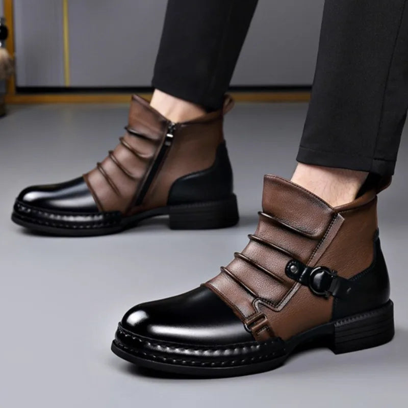 Forge Arc | Leather Buckle Ankle Boots
