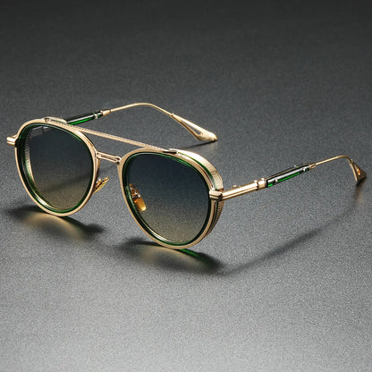 Aviaro Steampunk Double-Bridge Aviator Sunglasses