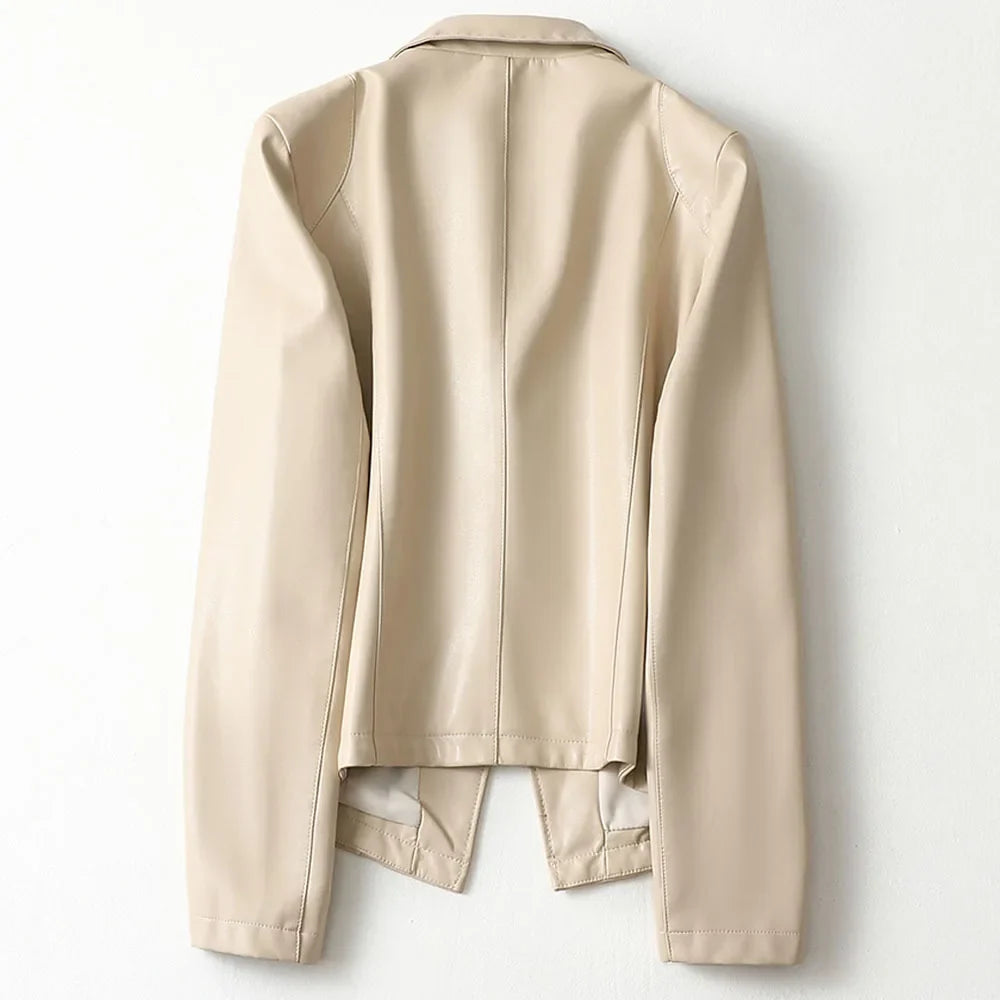 Atelier Noir | Womens Lambskin Leather Tailored Blazer