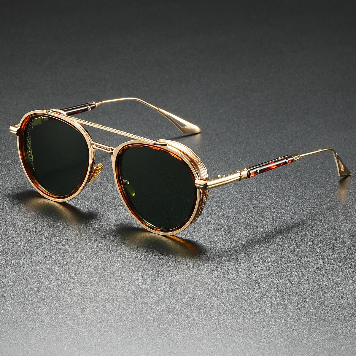 Aviaro Steampunk Double-Bridge Aviator Sunglasses
