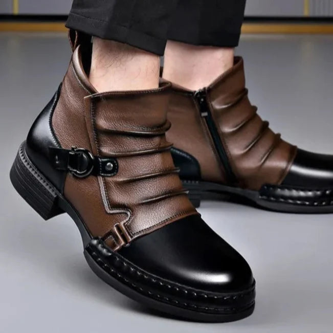 Forge Arc | Leather Buckle Ankle Boots