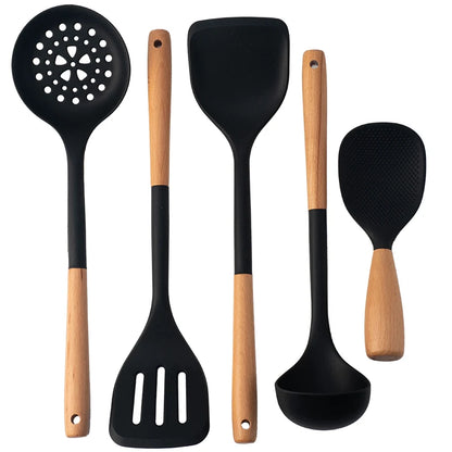 Verda Wooden & Silicone Cooking Utensil Set