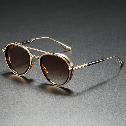 Aviaro Steampunk Double-Bridge Aviator Sunglasses