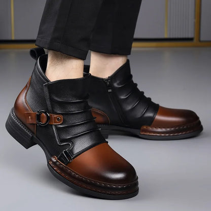 Forge Arc | Leather Buckle Ankle Boots