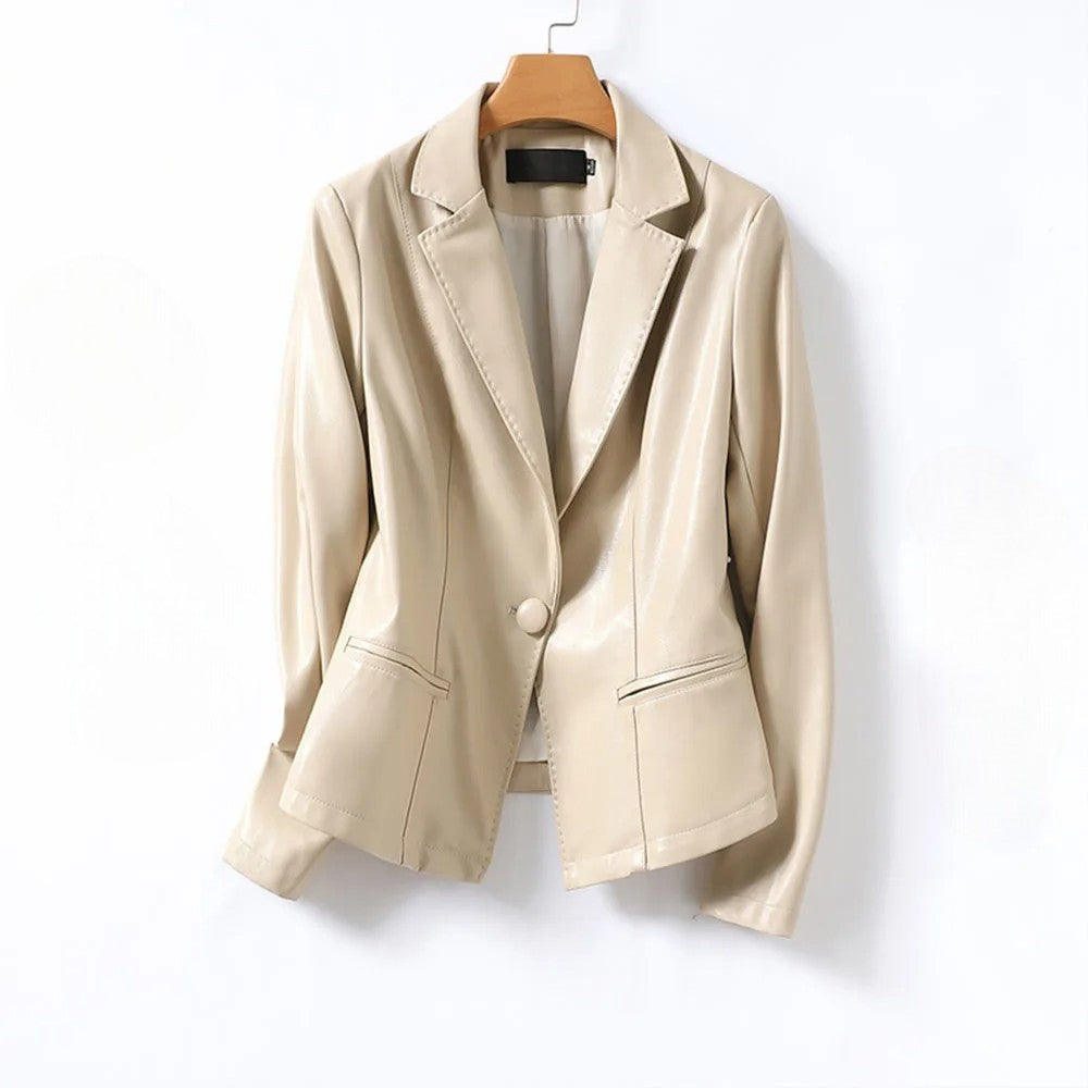 Atelier Noir | Womens Lambskin Leather Tailored Blazer