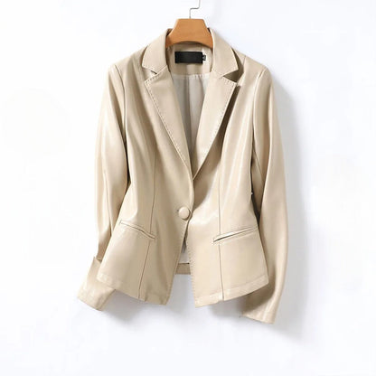 Atelier Noir | Womens Lambskin Leather Tailored Blazer