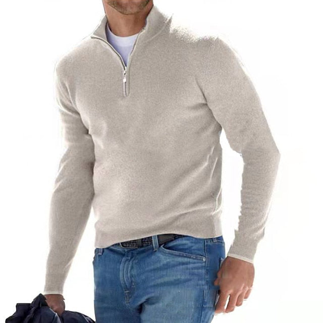 Merino Crest | Mens Quarter-Zip Wool Sweater