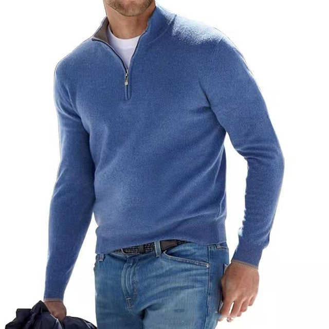 Merino Crest | Mens Quarter-Zip Wool Sweater