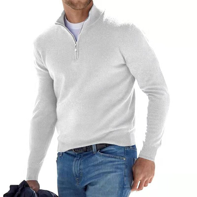 Merino Crest | Mens Quarter-Zip Wool Sweater