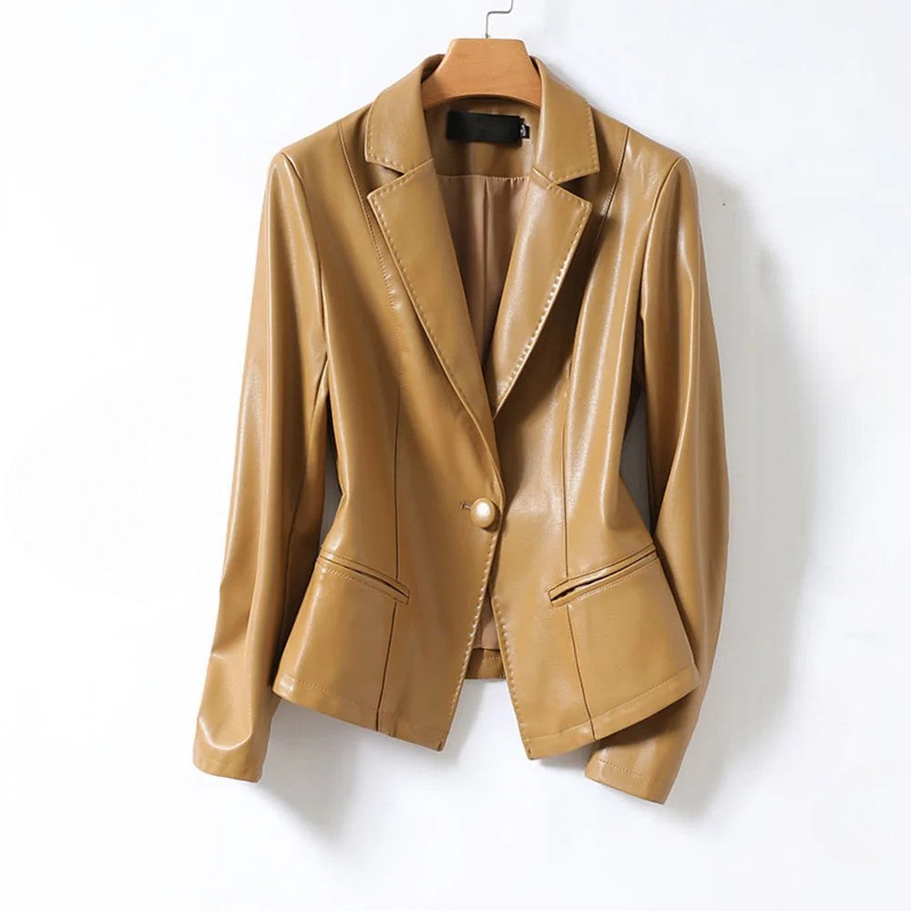 Atelier Noir | Womens Lambskin Leather Tailored Blazer