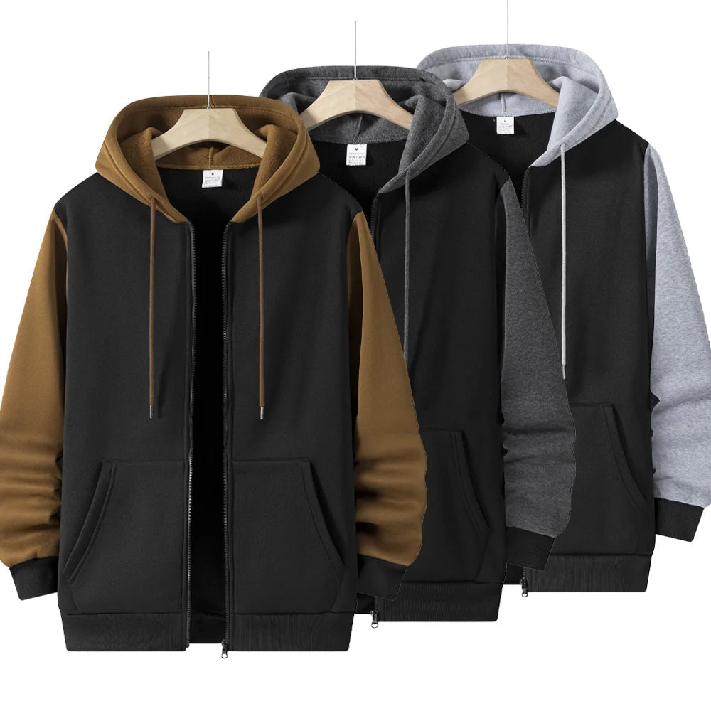 Calder | Mens Fall Two-Tone Zip Hoodie