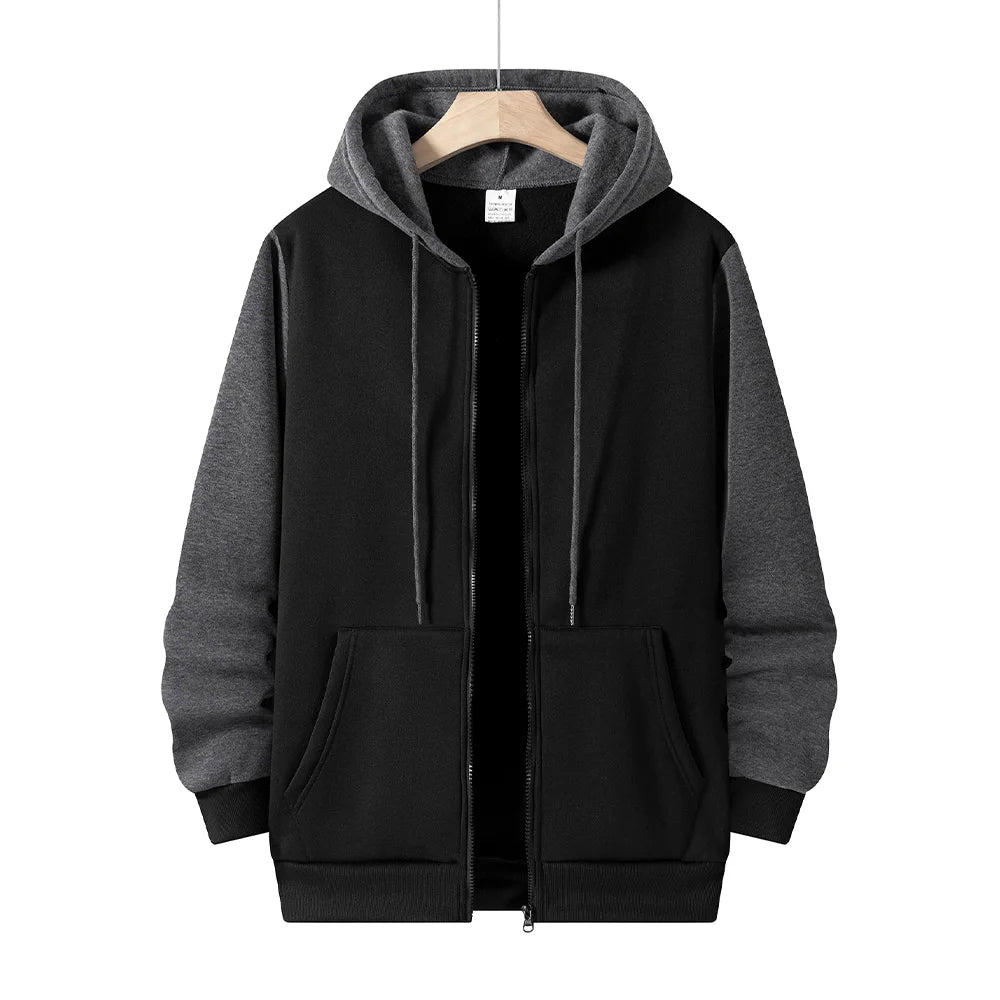 Calder | Mens Fall Two-Tone Zip Hoodie