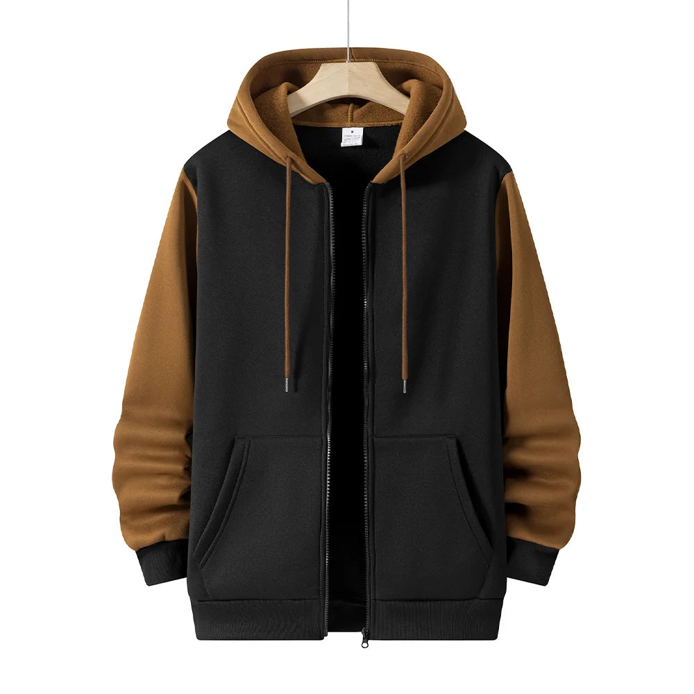 Calder | Mens Fall Two-Tone Zip Hoodie