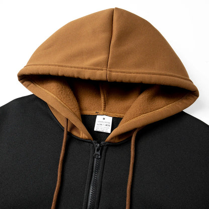 Calder | Mens Fall Two-Tone Zip Hoodie