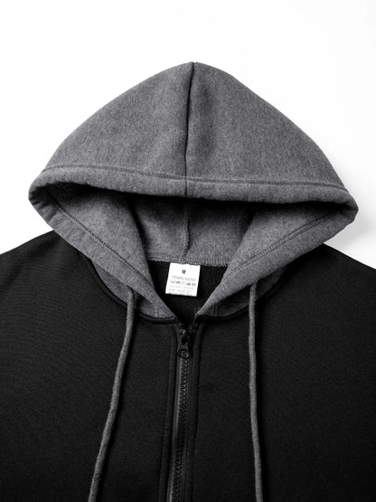 Calder | Mens Fall Two-Tone Zip Hoodie