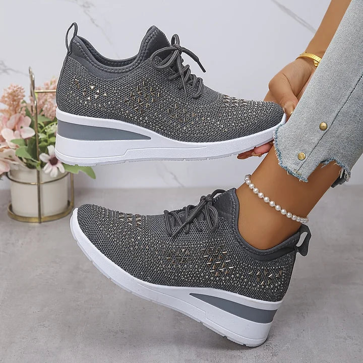 Starlight Lace | Womens Rhinestone Platform Sneakers