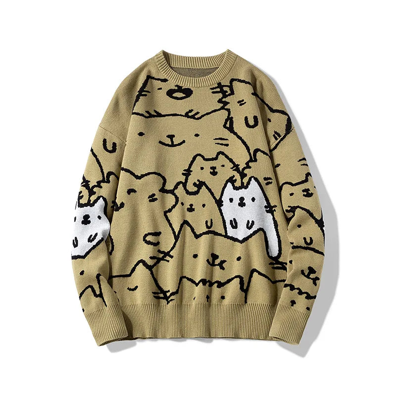 Wrenford | Mens Cat Graphic Autumn Sweater