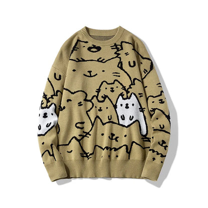 Wrenford | Mens Cat Graphic Autumn Sweater